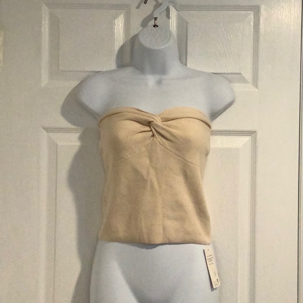 NWT Women’s Cream Neutral Capsule Knit Stretch Coastal Resort Beach Tube Top S